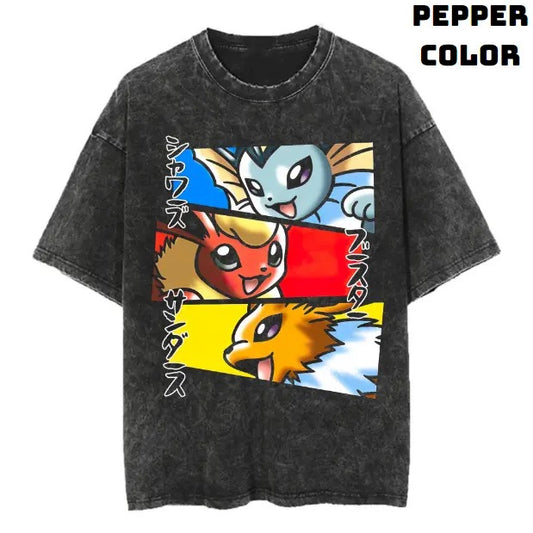 Vaporeon Flareon Jolteon Vintage Tee, Eevee Shirt, Pokemon Shirt, Anime Manga Shirt, Halloween Shirt, Vintage Graphic Tee, Unisex T-Shirt, Gift For Fan Pokemon, Crewneck Short Sleeve Shirt Top Menswear Streetwear