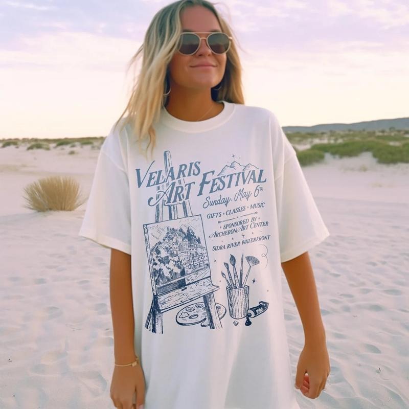 Velaris Art Festival Shirt | ACOTAR Night Court Licensed SJM Merch Feyre Archeron Nesta Rhysand Cassian Bookish Top Womenswear