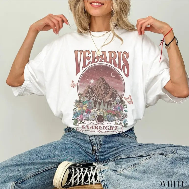 Velaris Retro T-shirt, Velaris City of Starlight, ACOTAR T-shirt, Velaris, Acotar Merch, Bookish Merch, SJM Sweater, Acotar, Night Court