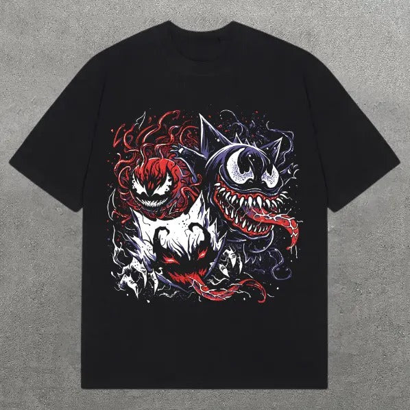 Venomous Carnage Vintage T-Shirt, Gengar Shirt, Pokemon Shirt, Pokemon Merch, Pokemon Gengar Shirt, Ghostly Gengar, Funny Halloween Shirt, Anime Manga Shirt, Graphic Tee Shirt, Unisex T-Shirt, Gift For Fan Pokemon, Halloween Gifts Top Menswear