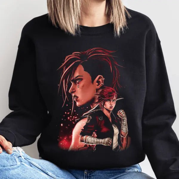 Vi Arcane, League of Legends Anime Sweatshirt_Sweatshirt Gift For Woman and Man Unisex Sweatshirt