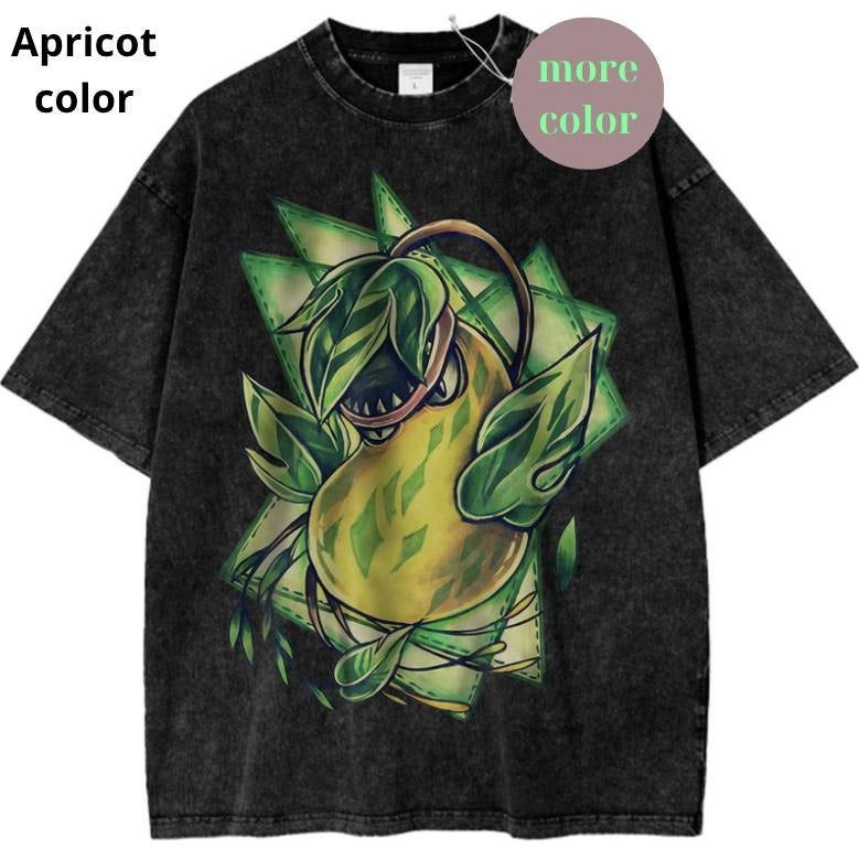 Victreebel T-Shirt, Pokemon Shirt, PKM TShirt, Anime Shirt, Vintage Graphic Tee, Streetwear Shortsleeve Printed Womenswear Top