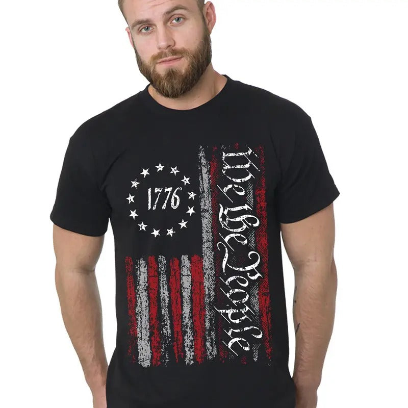 Vintage 1776 Independence Day Shirt, 4th Of July, Usa Flag Shirt, We The People Tee Shirt, Patriotic Usa Tee, Fourth Of July Tee, Unisex T-Shirt, Gifts For Men Him, Short Sleeve Tee Shirt