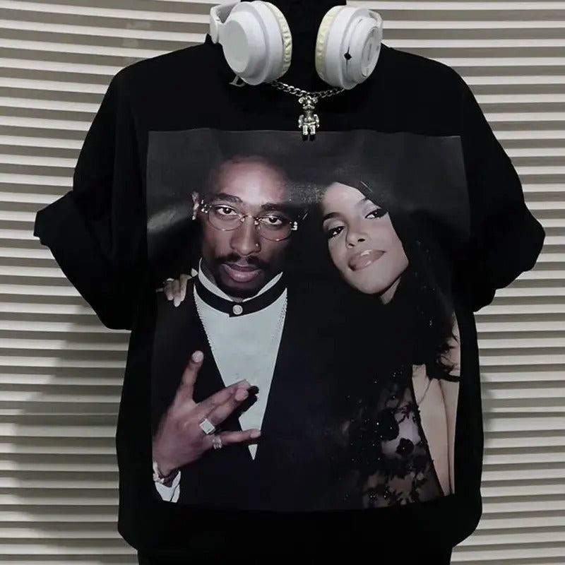 Vintage 90's Hip Hop 2Pac Rapper Tee Crewneck Sweatshirt Hoodie
