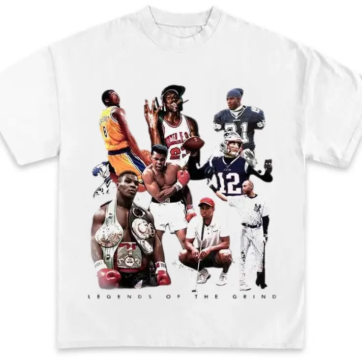 Vintage 90s Legends Graphic Tee, Retro Short Sleeve Shirt, Gifts Fan, Top Streetwear Menswear Crewneck Casual