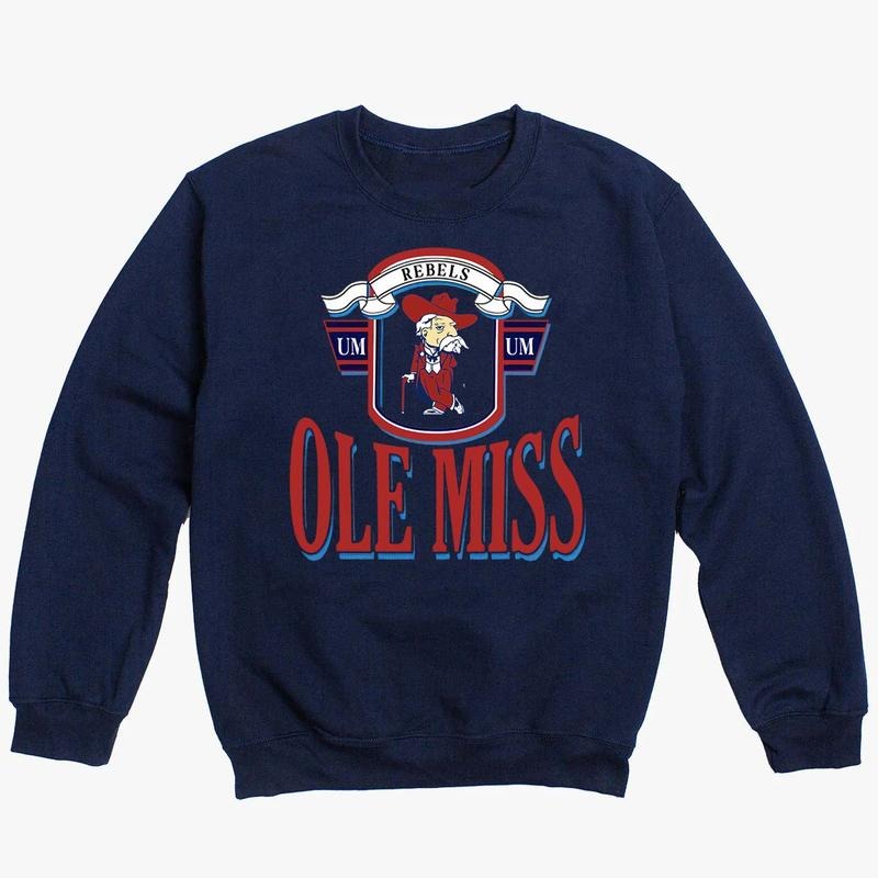 Vintage 90s Ole Miss Rebels University Crewneck, Ven, Unisex T-shirts Hoodie Sweatshirt