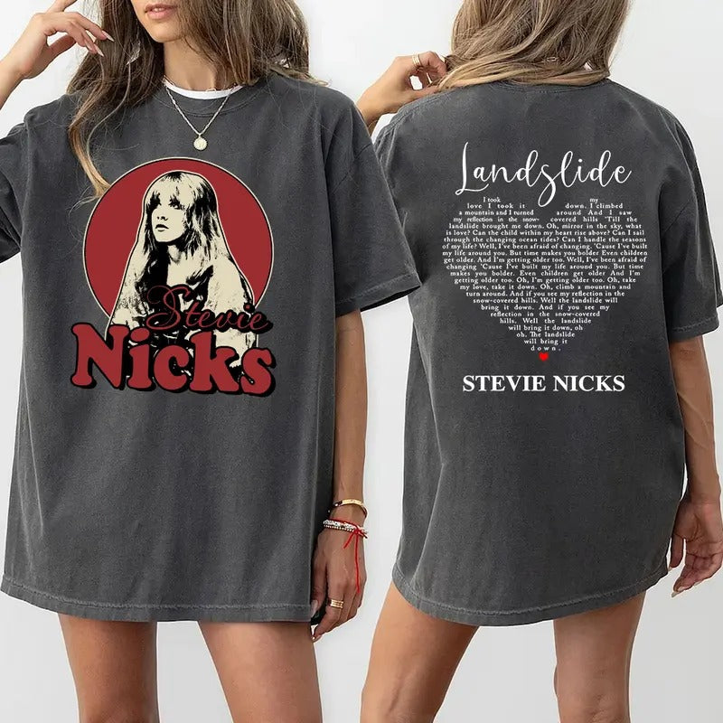 Vintage 90s Stevie Nicks 2 Sides Shirt Sweatshirt Hoodie, Lyrics Song Tee, Tour Gift Shirt