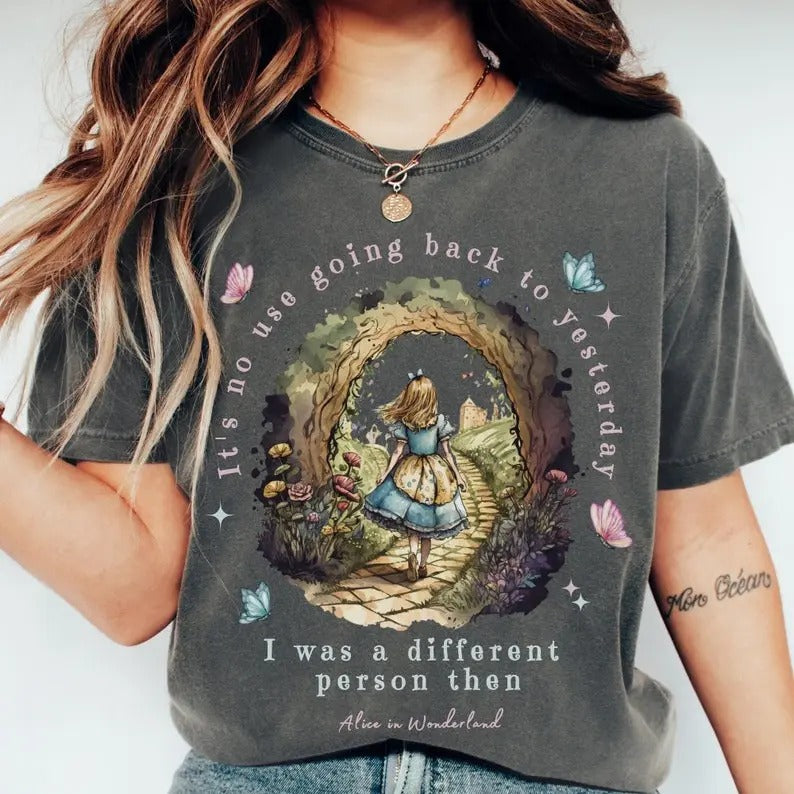 Vintage Alice Alice in Wonderland Shirt Book Shirt Bookish Things Alice in Wonderland Literary Shirt Reading Shirt Light Academia