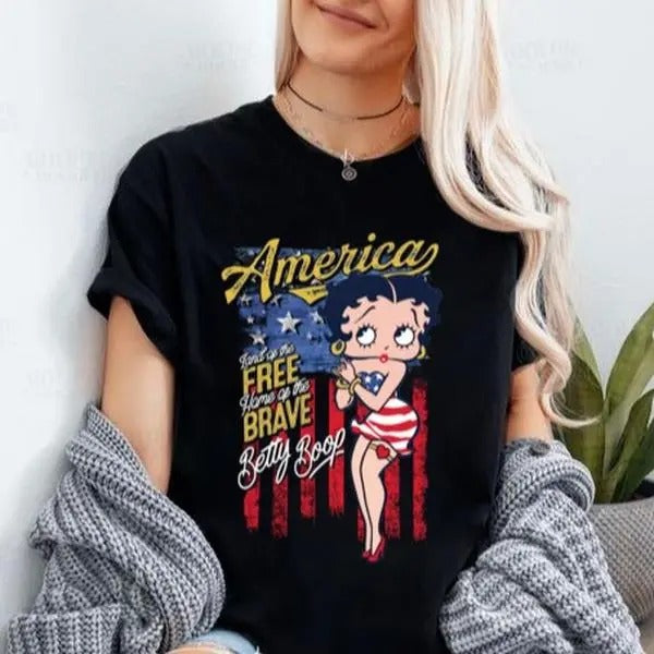 Vintage America Betty Boop Shirt, Betty Boop Fan Shirt, Animation Shirt, Betty Boop T-shirt, Betty Boop Merch