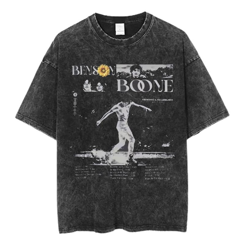 Vintage Benson Boone Splash Graphic Tee, Sunflower Album Cover Shirt, Retro Music Poster Style Shirt, Unisex Indie Fan Merch, Streetwear Tee