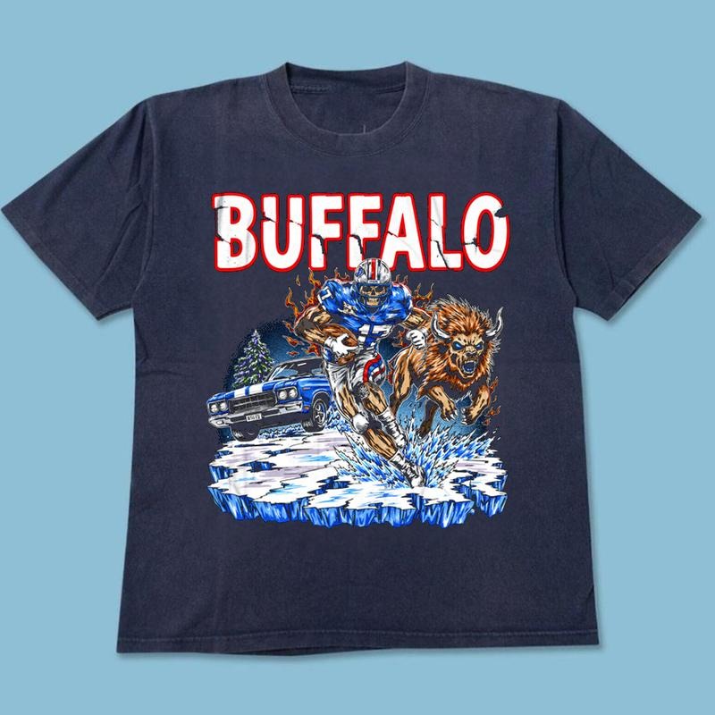 Vintage Buffalo Football Cotton Game Day Unisex T shirt