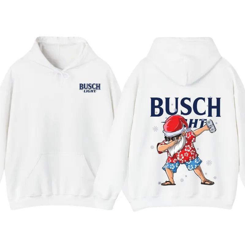 Vintage Busch Light Dabbing Santa Claus Christmas ShirtHoodie, Retro Crewneck, Cotton, Menswear Tops