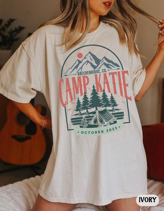 Vintage Camp Bachelorette Shirt Custom Camping Bachelorette Party Shirts Mountain Bride Tee Retro Lake Themed Bridal Party Gifts Hiking Tees