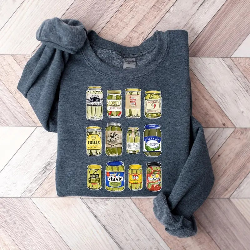 Vintage Canned Pickles Sweatshirt, Canning Season Sweatshirt, Pickle Lovers Sweater, Pickle Jar Crewneck, Funny Pickle Hoodie T-shirt, sweater and Hoodie