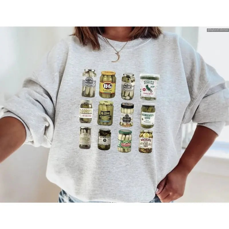 Vintage Canned Pickles Sweatshirt, Pickle shirt, Pickle Crewneck Sweatshirt, Lovers Hoodie, Crewneck Sweatshirt , Global Trending Outfits