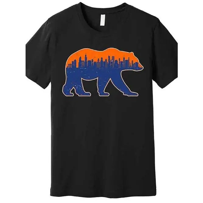 Vintage Chicago Illinois Skyline Graphic T-Shirt - Men's Short Sleeve Funny Pattern Collection - Premium Quality,Unique Gift for Football Fans Made in USA