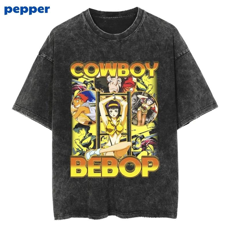 Vintage Cowboy Bebop Shirt, Anime Shirt, Anime Cowboy Bebop Shirt, Anime Cowboy Bebop Merch, Cowboy Bebop Merch, Gift For Fan, Anime Shirt Menswear Top Underwear Tshirt Streetwear T-Shirt Tropical Shortsleeve