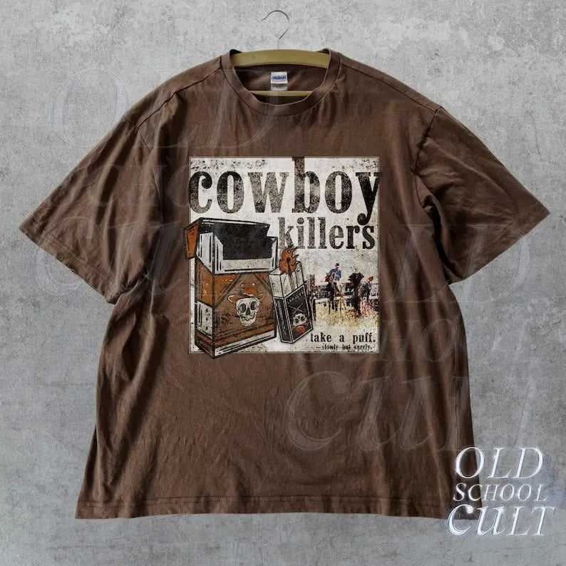 Vintage Cowboys 90s T-Shirt, Retro Country Shirt, Wester Unisex Tee, Heavy Cotton Shirt, Wild West Gift, Vintage Oversized Tee