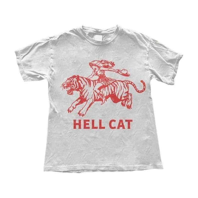 Vintage Cowgirl Hell Cat Baby Tee - Retro Cowgirl Western Shirt - Aesthetic Tee - Tiger Shirt - Funny Trendy Shirt - Gift for Her or Him
