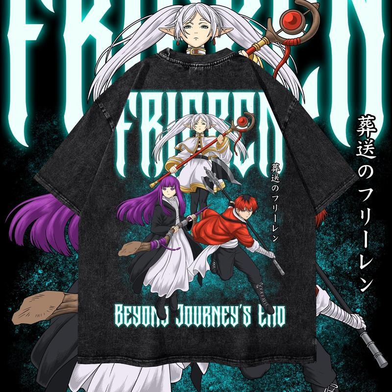 Vintage Frieren Dyenomite Mineral Wash Shirt, Frieren: Beyond Journey's End Shirt, Unisex Anime T-Shirt, Streetwear & Gym Style, Classic Cotton
