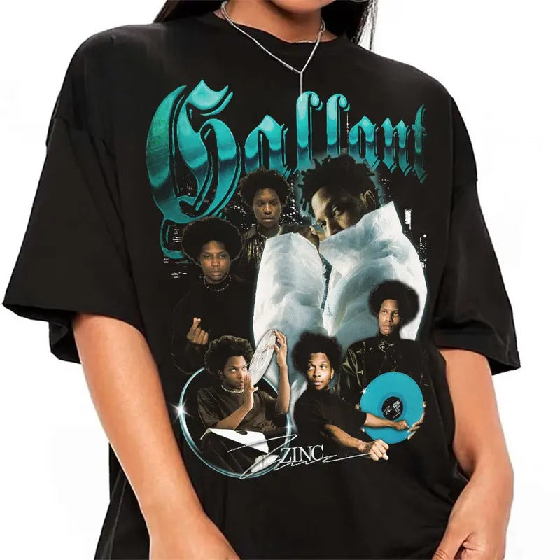 Vintage Gallant T-shirt ZINC Album Sweatshirt ZINC Tour Merch Gallant Graphic Bootleg Tee Gift For Fans Men Women