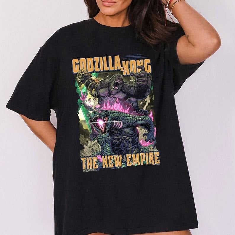 Vintage Godzilla X Kong The New Empire 2024 T-Shirt, Godzilla X Kong T-Shirt, Godzilla Movie T-Shirt, Godzilla Movie 2024 T-Shirt, Gifts