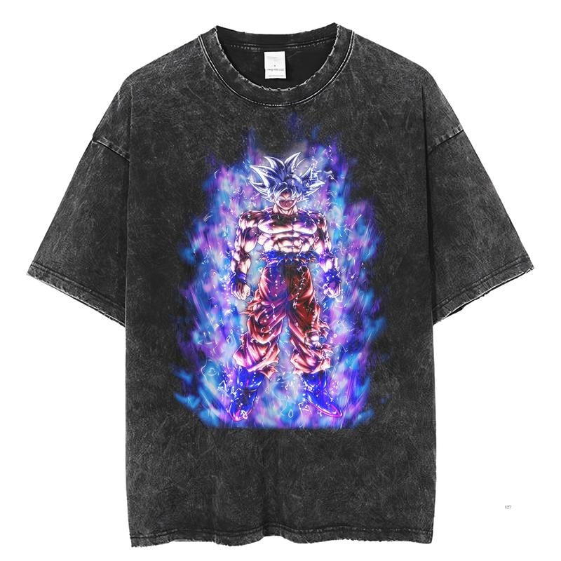 Vintage Goku Tee, Dragon Ball Vintage Tee, Goku Ultra Instinct T-Shirt, Anime Shirt, Unisex T-Shirt, Gift Anime Fans Cotton Menswear Top Cotton Menswear