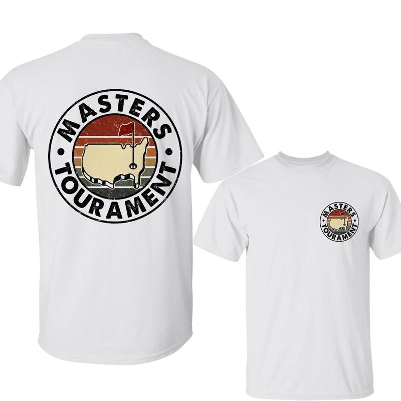 Vintage Golf Masters T-Shirt, Distressed Round Badge Design with Map & Flag for Country Club Golfers - Unisex Fit