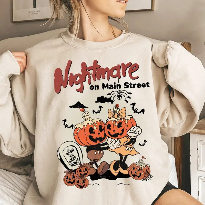 Vintage Halloween Shirt, Nightmare On The Main Street Sweatshirt
