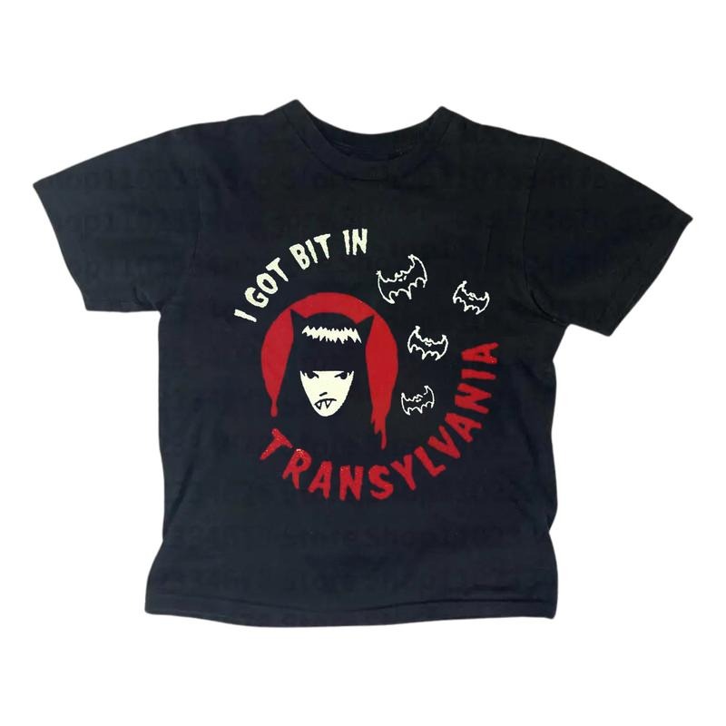 Vintage I Got Bit In Transylvania Baby Tee, Gothic Emo Girl Top, Y2k Top Women Streetwear, Grunge 2000s, Women Fitted T-Shirt
