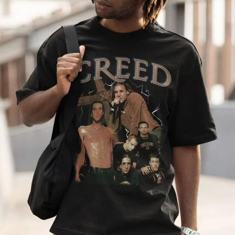 Vintage-Inspired Creed T-Shirt, Unisex Classic Band Merch, Retro Music Graphic Tee, 90s Rock Fan Apparel, Gift for Creed Fans