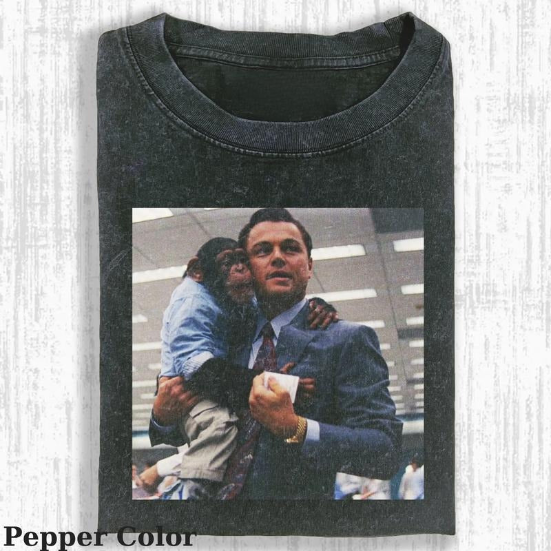 Vintage Jordan Belfort And Monkey T-shirt,The Wolf of Wall Street Unisex Tee Graphic, Funny The Wolf of Wall Street Shirt, The The Wolf of Wall Street Movie Tshirt, Top Menswear Womenswear Streetwear