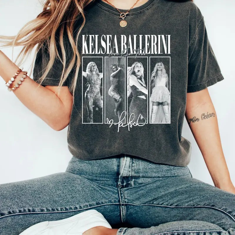 Vintage Kelsea Ballerini T-shirt Kelsea Ballerini Live On Tour 2025 Sweatshirt Kelsea Ballerini Merch Kelsea Ballerini Graphic Bootleg Tee Gift For Fans Men Women