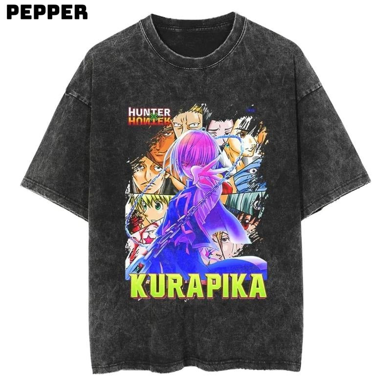 Vintage Kurapika Shirt, HxH Shirt, Kurapika Merch, Anime Shirt Menswear Top Underwear Tshirt Streetwear T-Shirt Tropical Round Neck