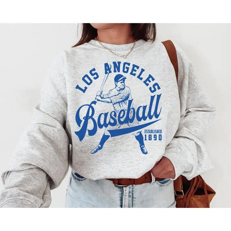 Vintage Los Angeles Dodger Crewneck Sweatshirt, T-shirt, Dodgers EST 1890 Shirt, Los Angeles Baseball, LA 1890 TYYZY