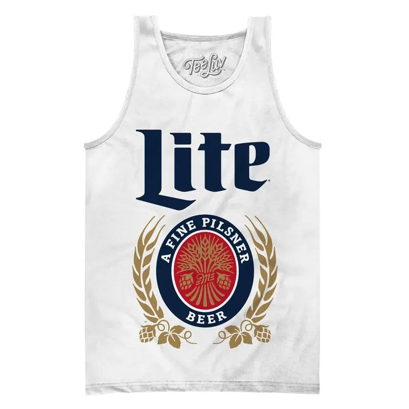 Vintage Miller Lite Logo Tank Top - White