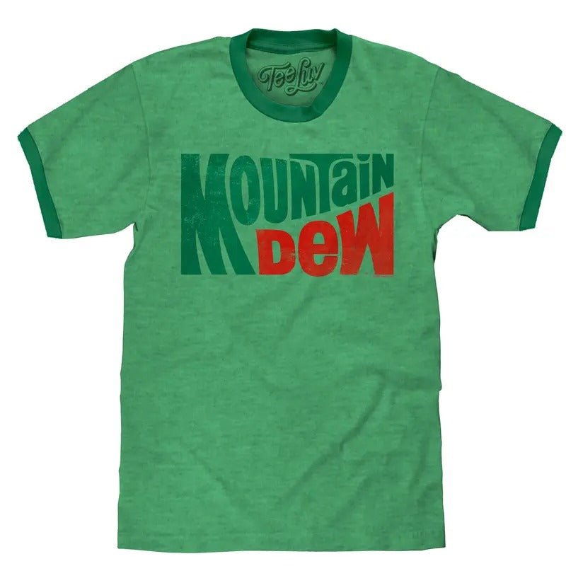 Vintage Mt Dew Ringer T-Shirt - Green