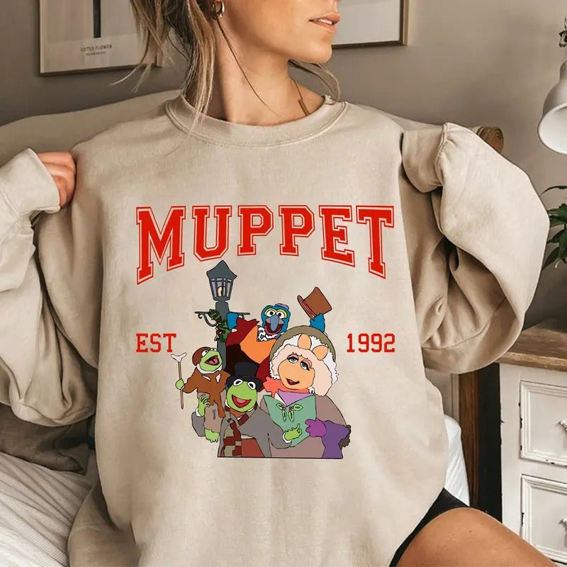 Vintage Mupper Christmas Carol Shirt, Retro Muppet Movie EST 1992 Shirt, Funny Friends Tee Shirt, Xmas Holiday Sweatshirt