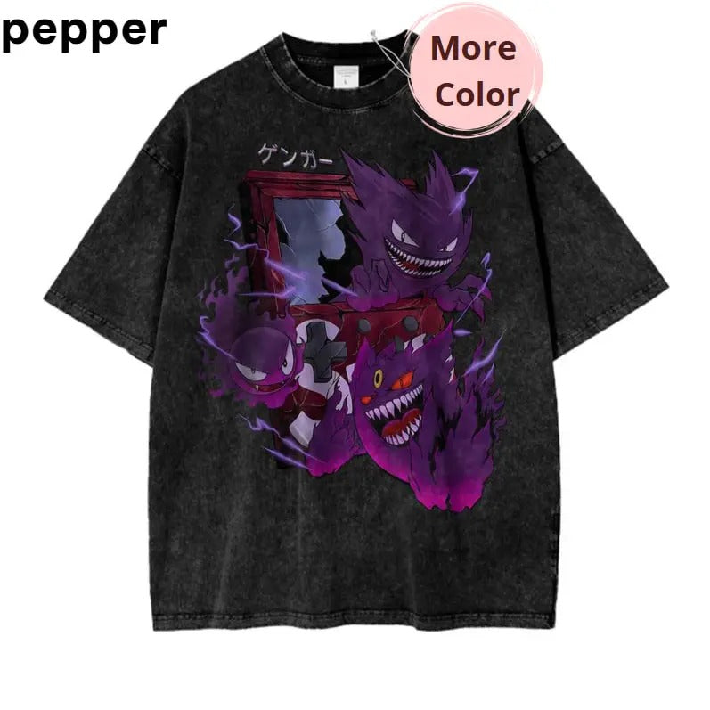 Vintage Pokemon Gengar, Gastly & Haunter Anime Shirt Tee, Anime Graphic Tee, Vintage T-Shirt Menswear Top Underwear Tshirt