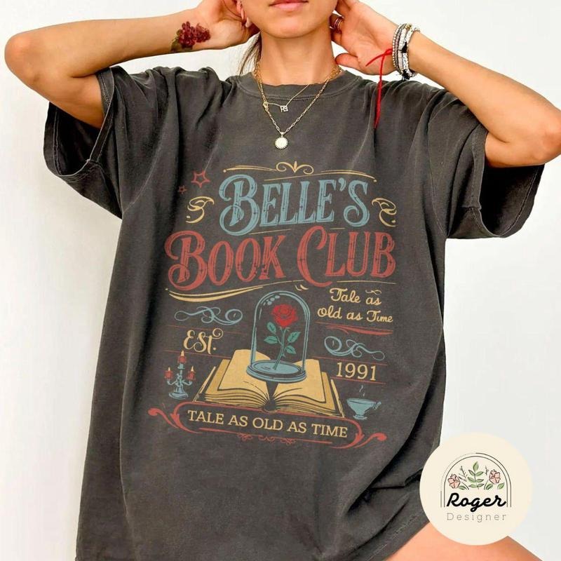 Vintage Retro Belle's Book Club T shirt, Tale as old as time Beauty and the Beast sweatshirt, Belle Princess hoodie, Book lover gift for her shirt