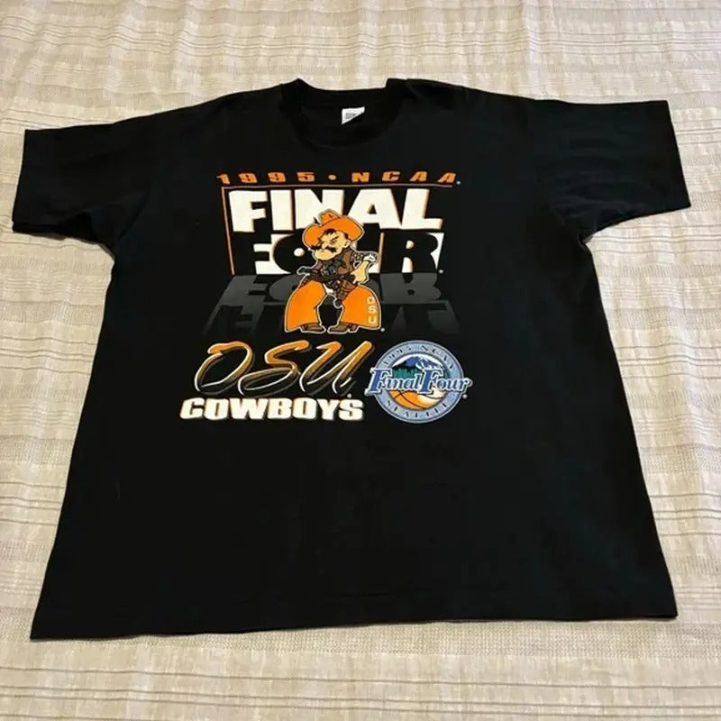 Vintage Salem Oklahoma State 1995 Final Four Tee Classic Cotton Menswear Top Embroidered Hoodie