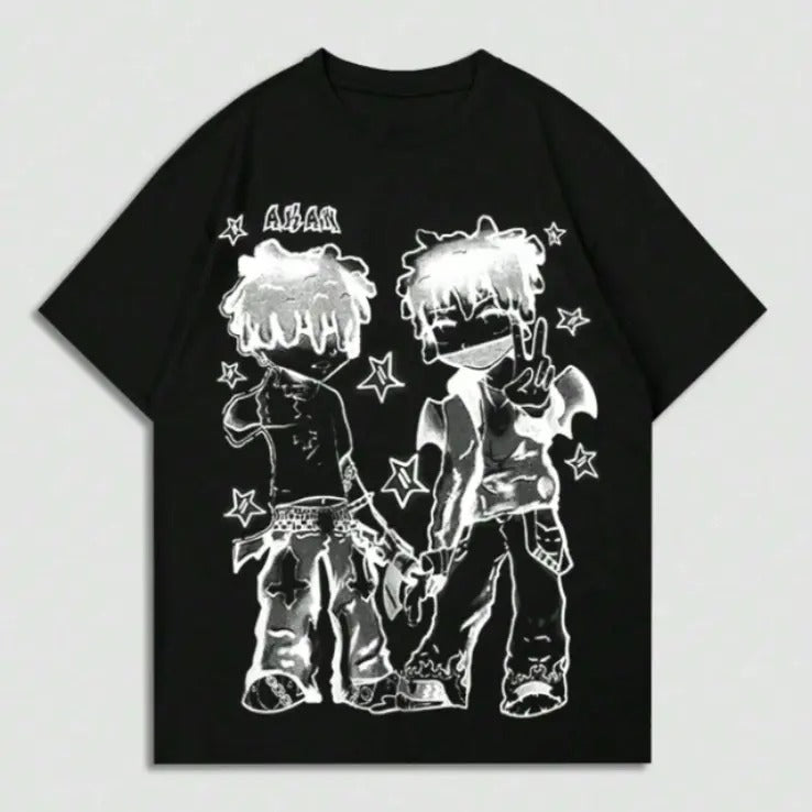 Vintage Street Life Men's Character Graphic Tee, Sweatshirt, Hoodie Gift For Women Top Womenswear Underwear Cotton T-Shirt Polyester