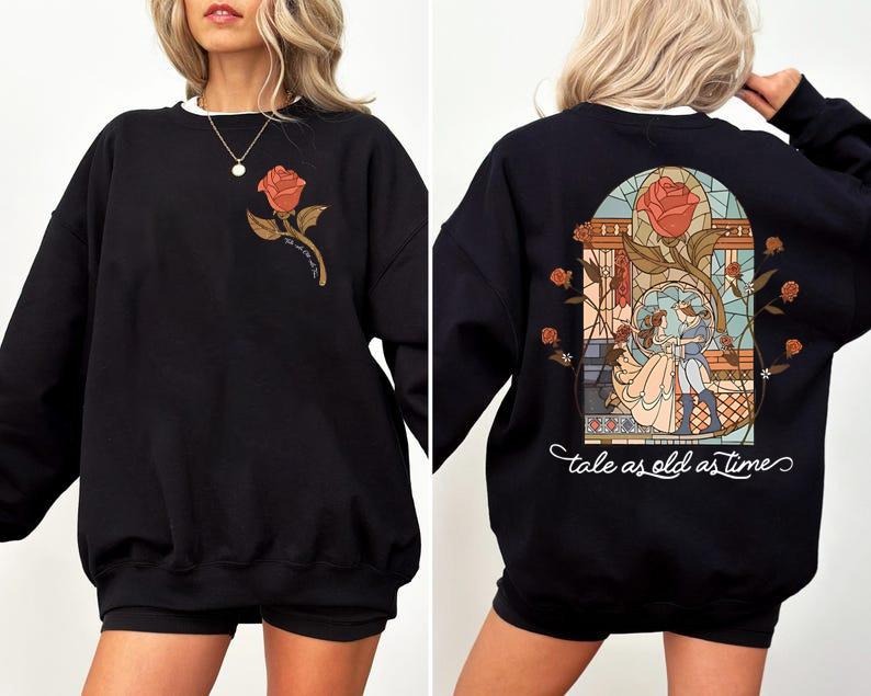 Vintage Tale As Old As Time Shirt, Beauty n The Beast Shirt, Beauty Belle Tshirt, Princess reads book, Bookish Shirt, Gift For Bookers, Books Merchstyle{n002}2