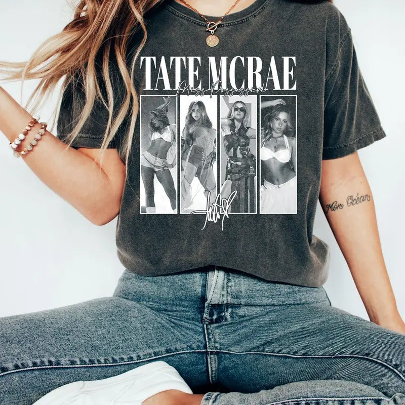 Vintage Tate McRae T-shirt Miss Possessive Sweatshirt Miss Possessive Tour Merch Tate McRae Graphic Bootleg Tee Gift For Fans Men Women