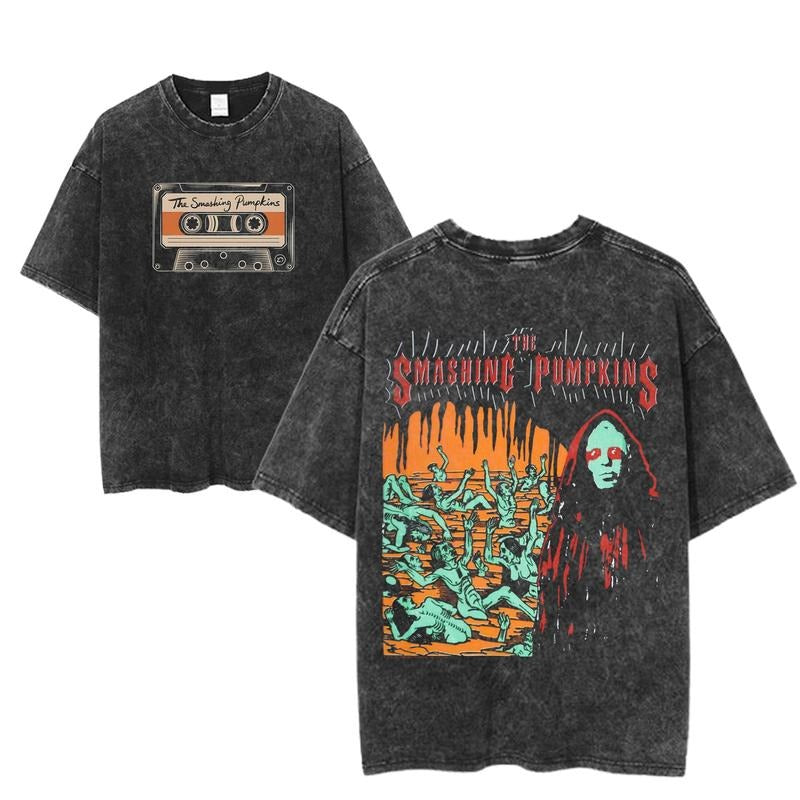Vintage The Smashing Pumpkins Graphic Tee, Gothic Album Art T-Shirt, Retro Rock Band Shirt, Unisex Grunge Streetwear Top, Alternative Music Merch