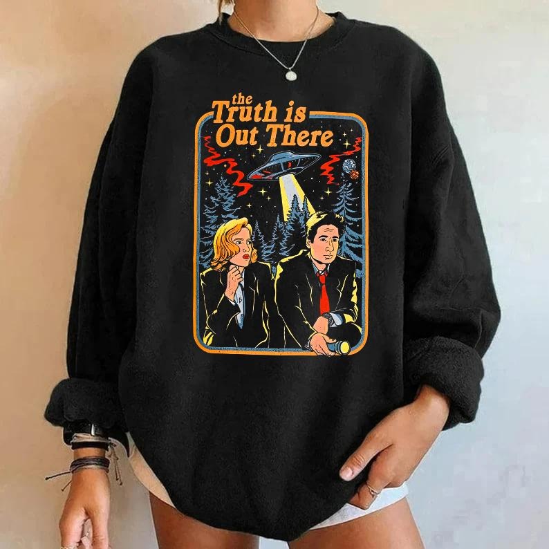 Vintage The Truth Is Out There Sweatshirt, Retro Halloween Sweatshirt, The X Files Sweatshirt, Scully and Mulder, 90s Halloween Shirt, Summerween Shirt, Halloween Movies Sweater