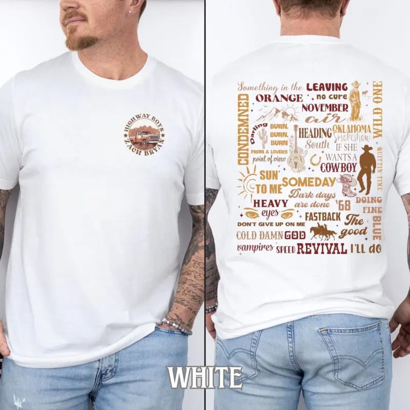 Vintage ZB Highway Boy Double Side Shirt, The Quittin Time Tour 2024 Shirt, Zach 2 Side Shirt, Country Music, Shirt For Fan