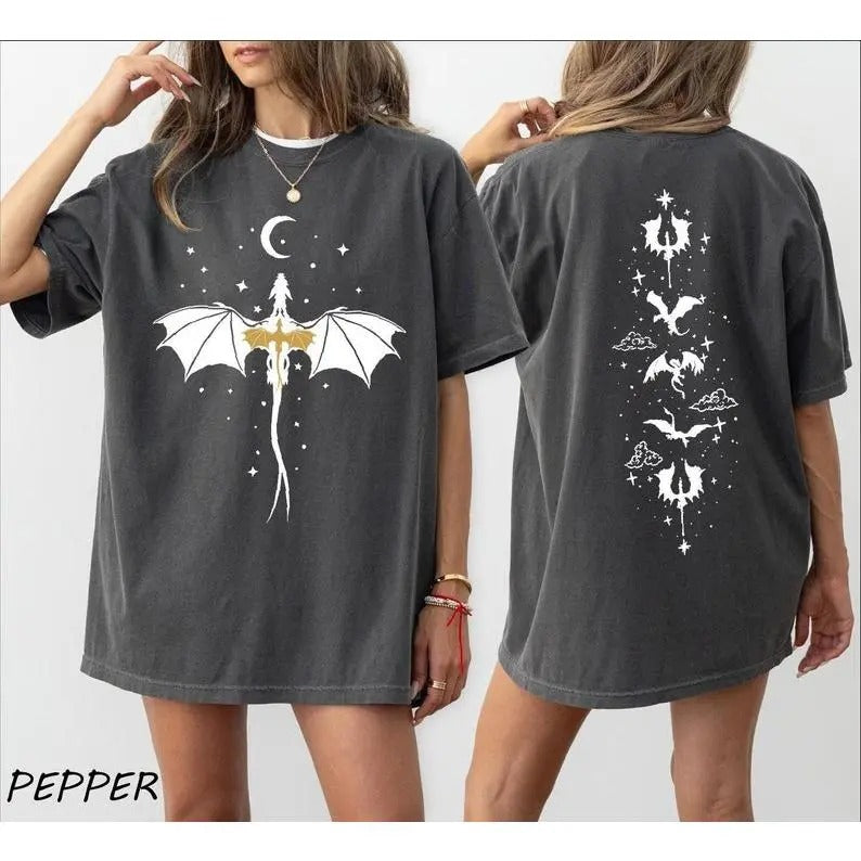 Violet Sorrengail Two Sided Shirt, Tairn Back Tattoo Fourth Wing Merch Sweater, Storm Pullover Violent Little Thing Bookish,Dragon Rider Tee