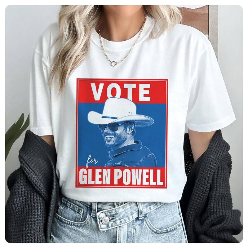 Vote For Glen Powell Twister Shirt Glen Powell Vintage Shirt glen powell if you feel it chase it Shirt Twister Movie Shirt