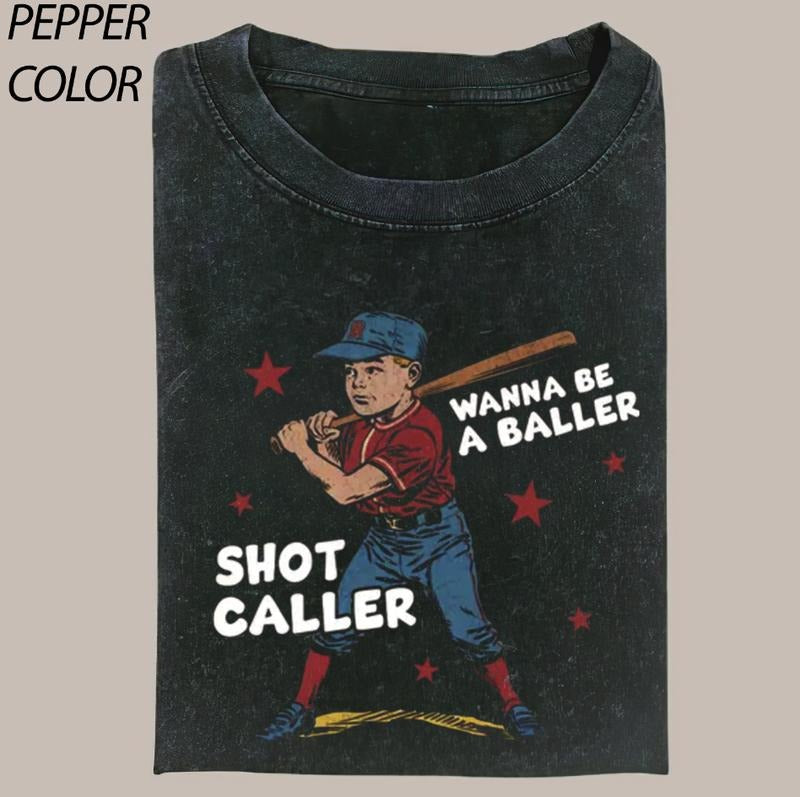 Wanna Be A Baller Shot Caller Vintage Graphic Shirt, Hustle Hard Apparel, Game Day Shirt, Aesthetic Game Day Shirts